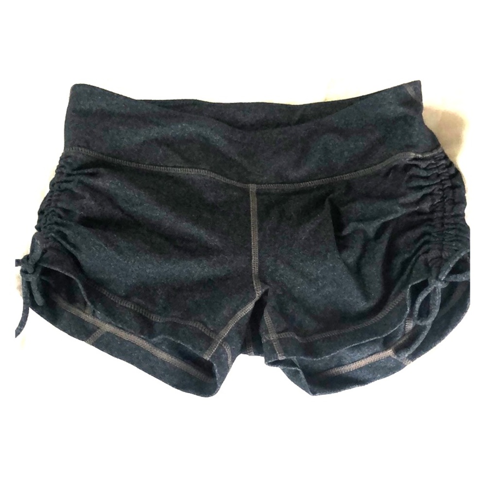 Gray booty shorts perfect for hot yoga